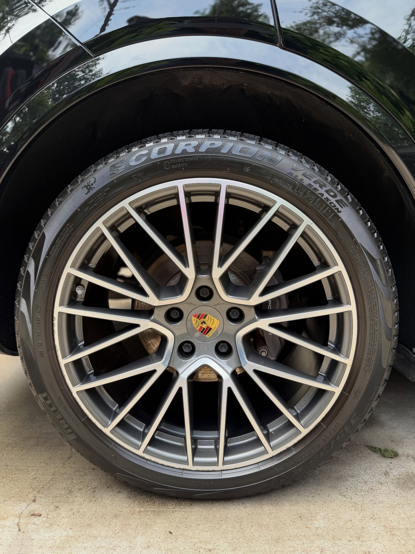 Polished Porsche wheel close-up